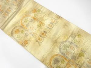 花更紗模様織り出し　名古屋帯